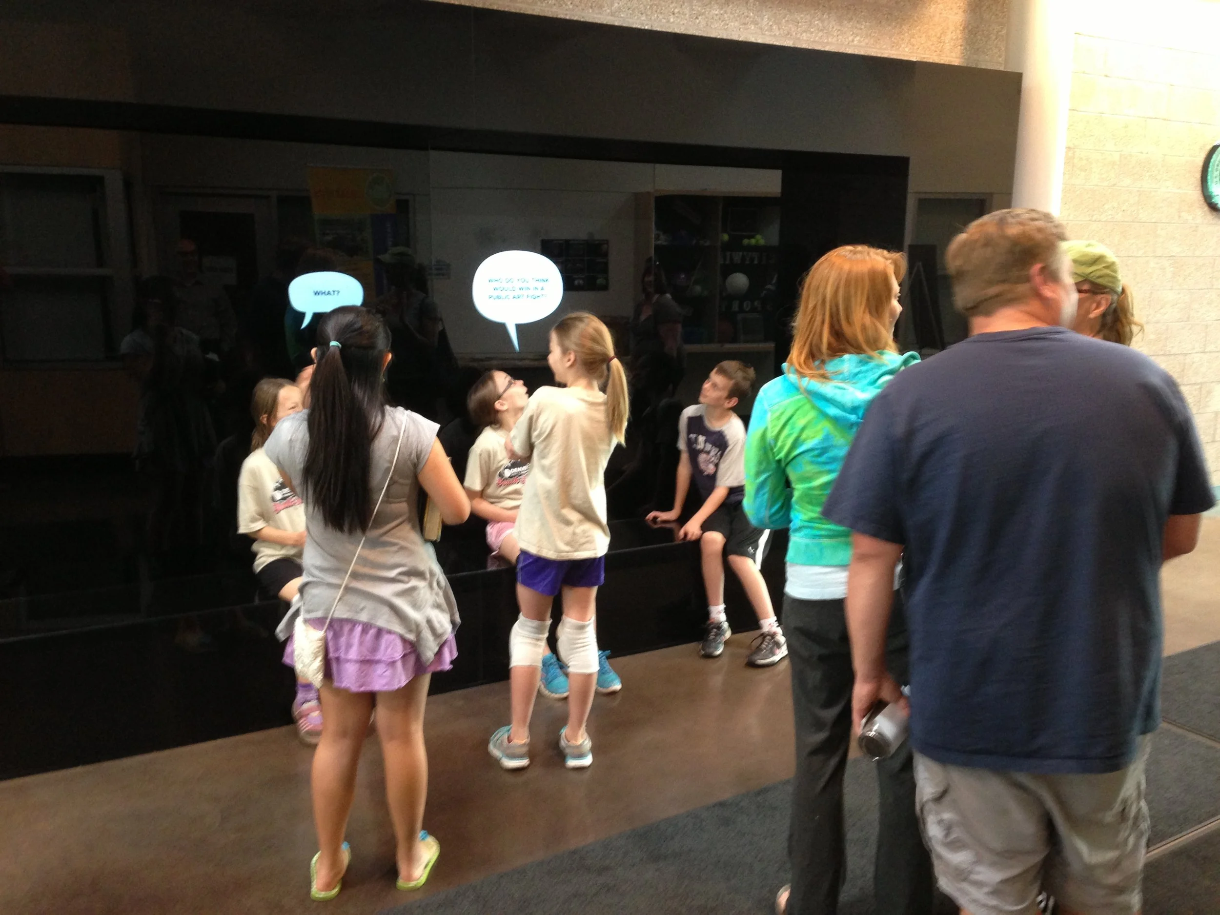 As a means to keep the piece perpetually fresh and unpredictable the content will continue to grow and evolve over time. Thoughts can be contributed by the community/public through www.thoughtballoons.org