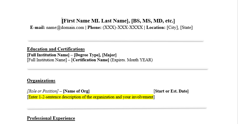 ATS-friendly Resume Template