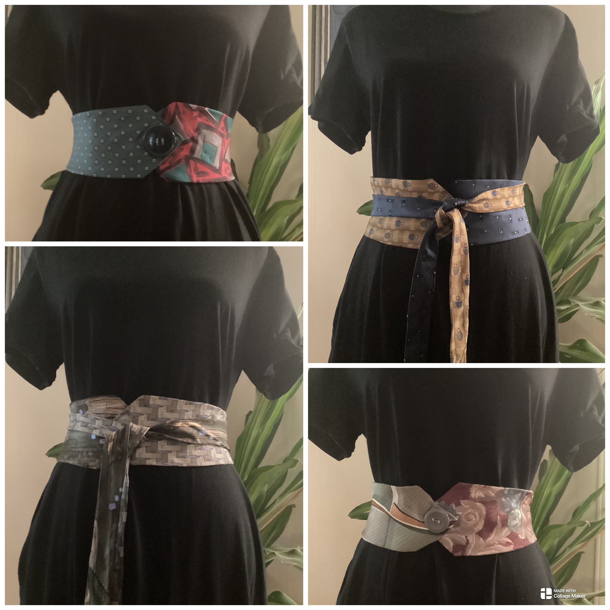 Upcycled Ties Obi Belts