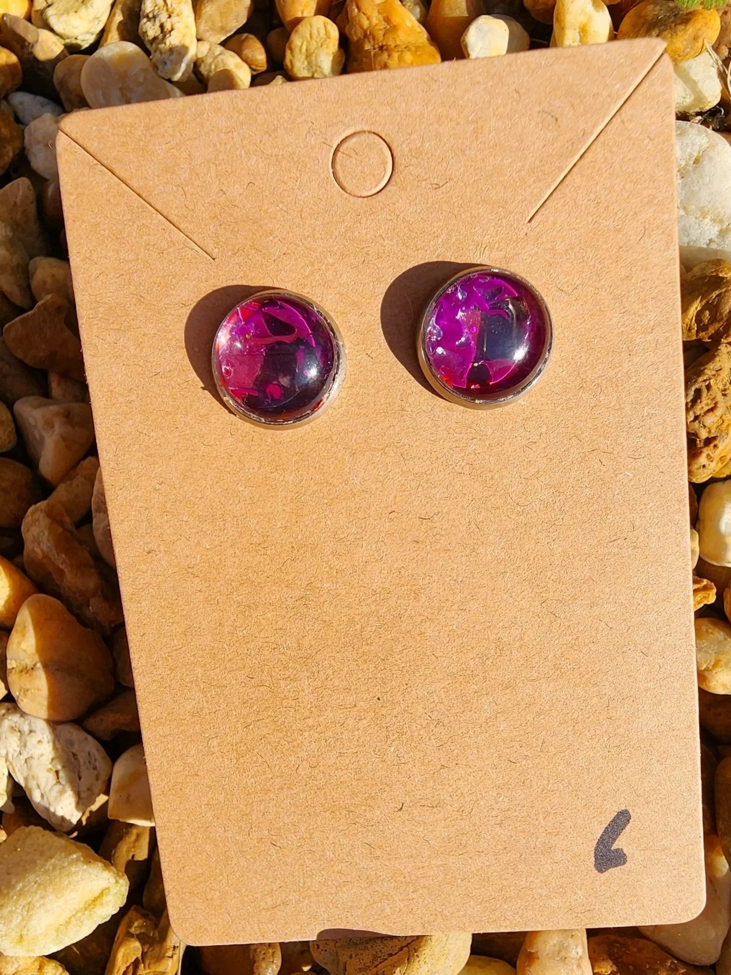 Post earrings- purples