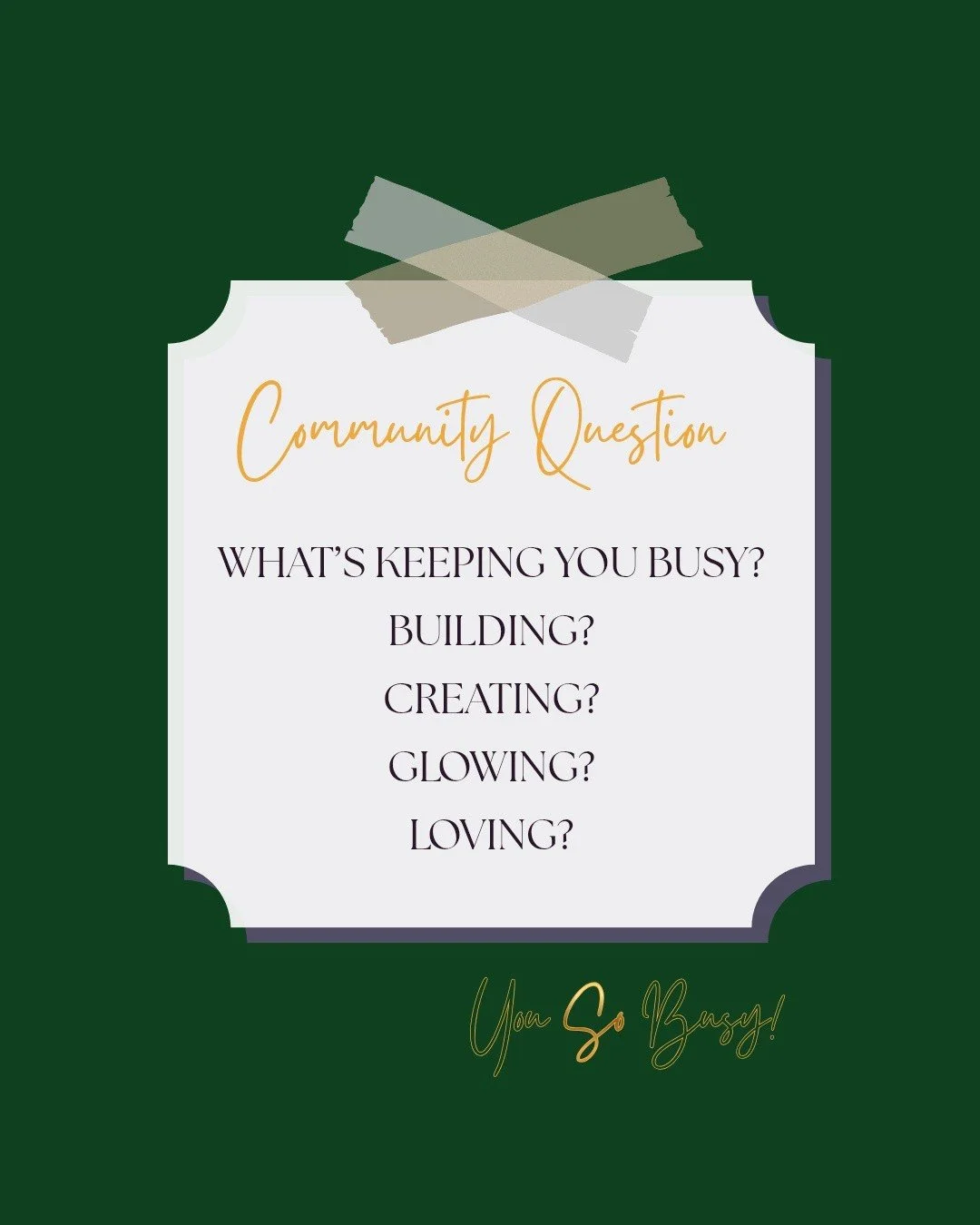 Which one are you busy with in this season&mdash;Building, Creating, Glowing or Loving? Tell me in the comments. 💚