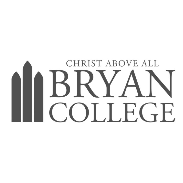 Logo for Bryan College with three gothic-style window shapes and the phrase 'Christ Above All' above the college name.