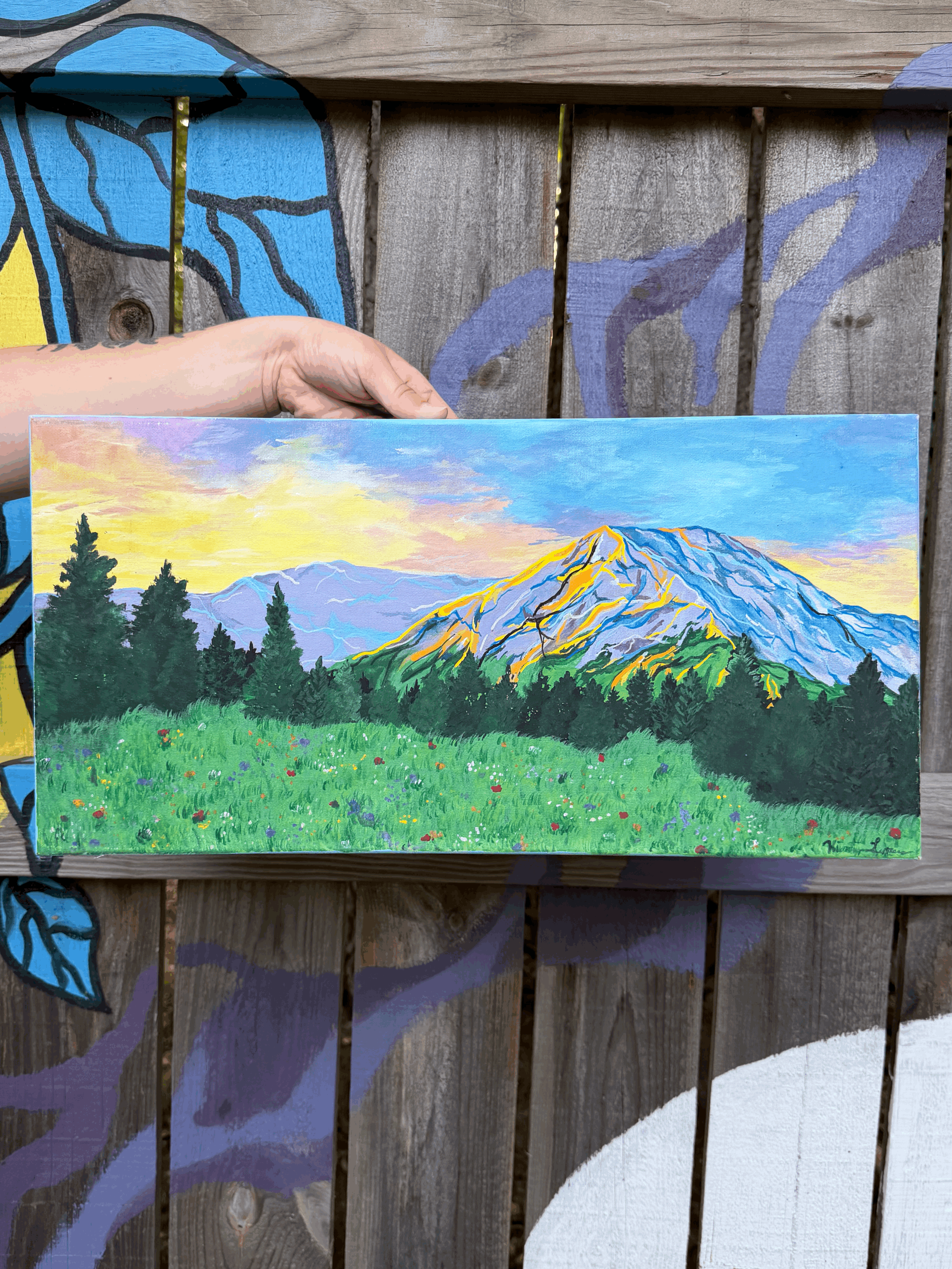 Original "Headed to the Mountains" 10x20 in