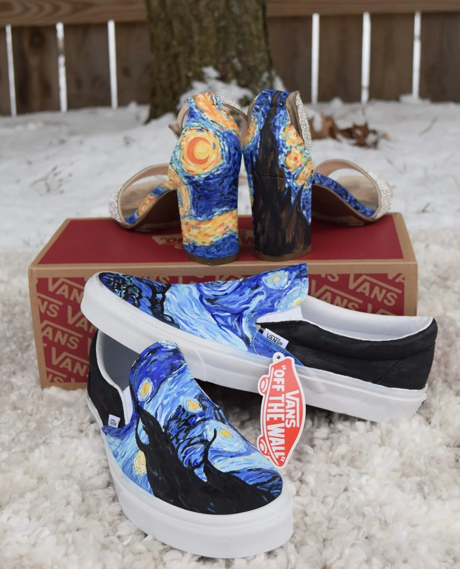 Acrylic Van Gogh inspired Shoes