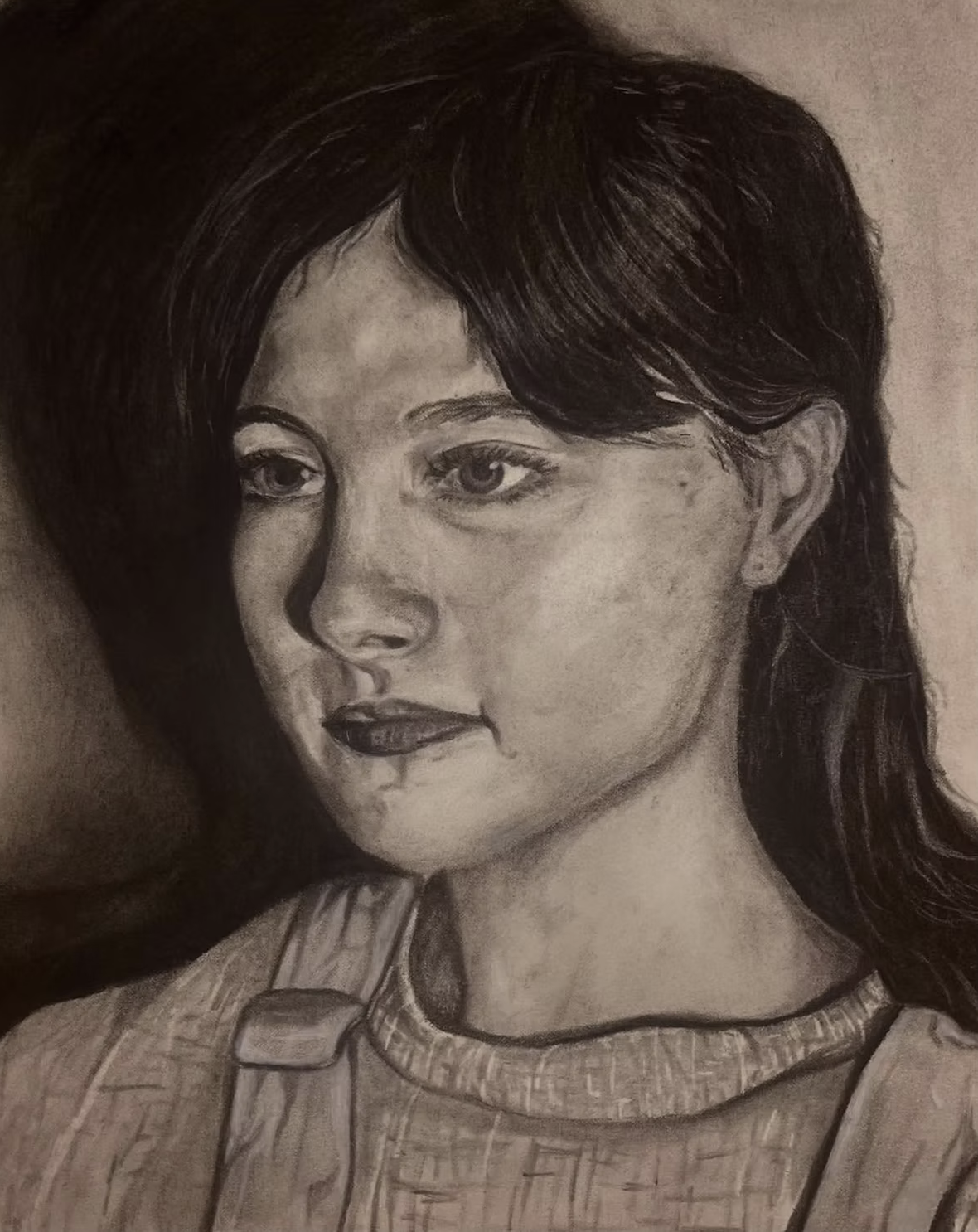 Self Portrait - Using value, darks and lights, to create a self portrait out of graphite and charcoal.