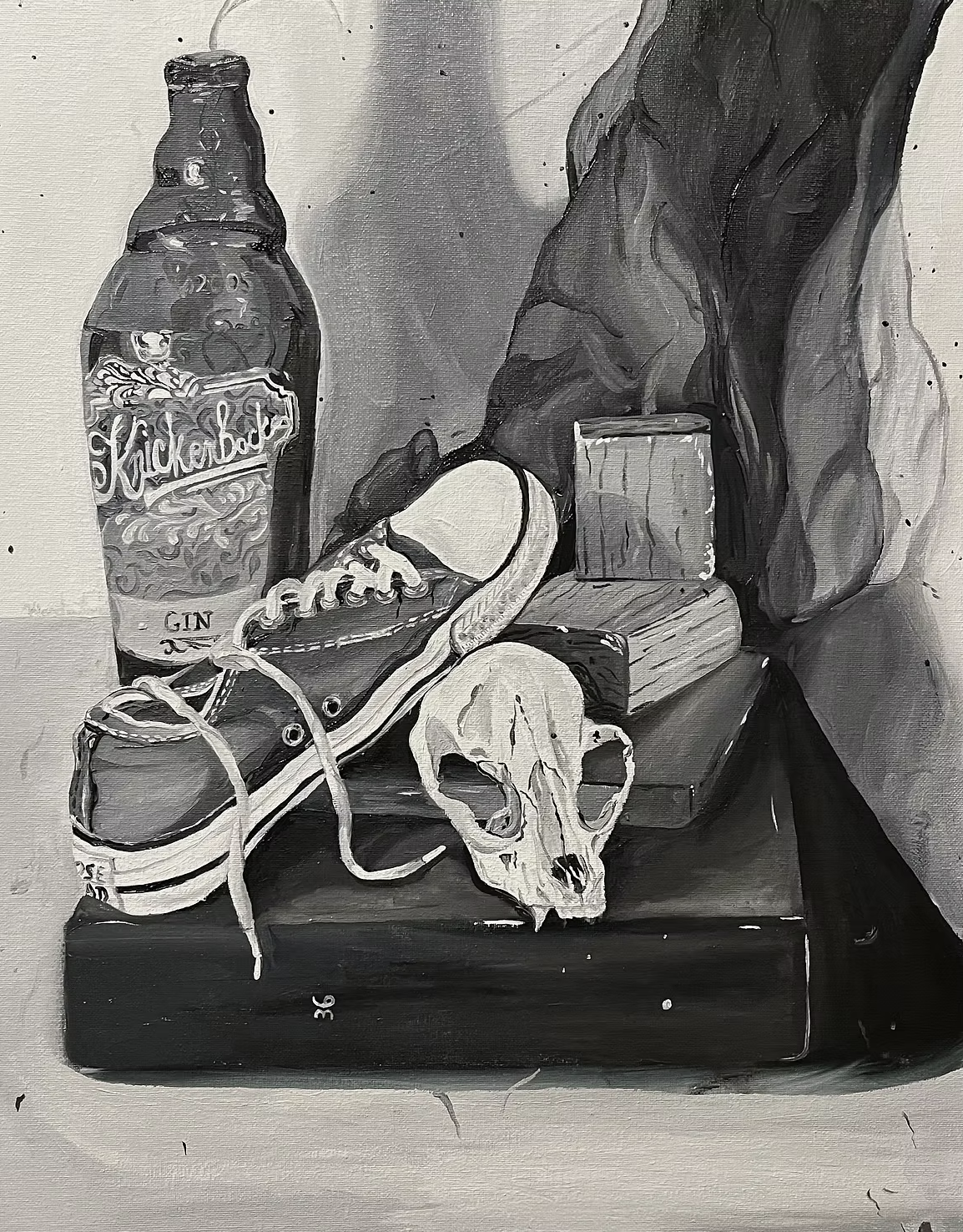 Monochrome Still Life - Focusing in on lights and darks, learning the basics of oil painting, using only a monochromatic pallet to render a painting from life.