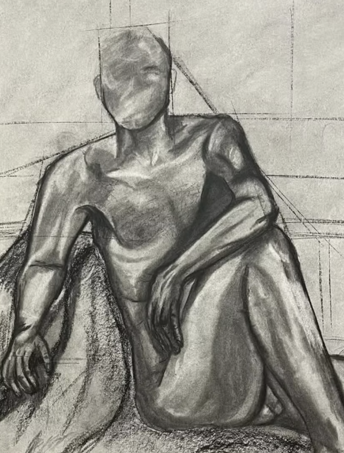 Figure Drawing - Drawing the male figure from life practicing value and form. 