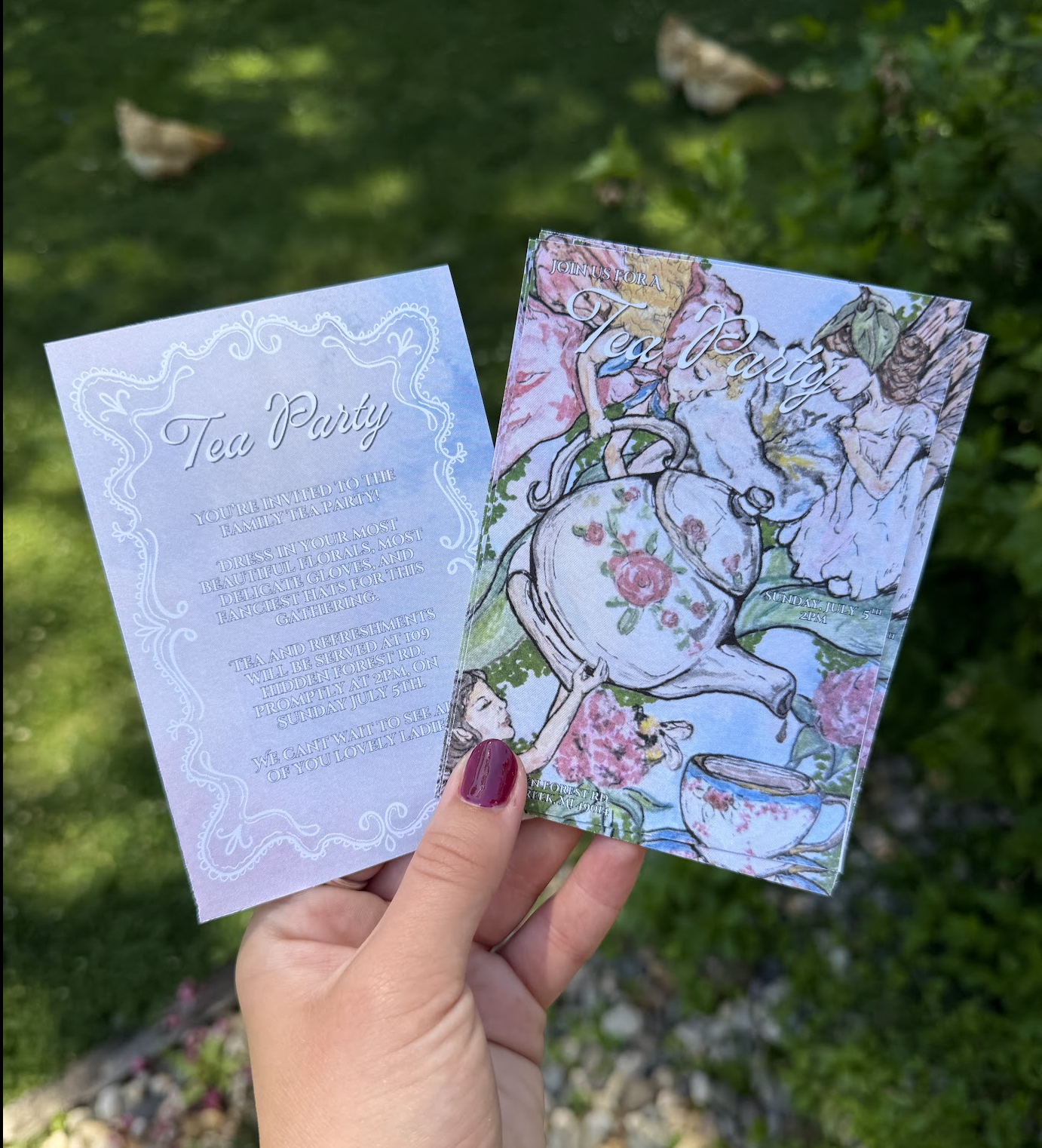 Watercolor Tea Party Invitations 