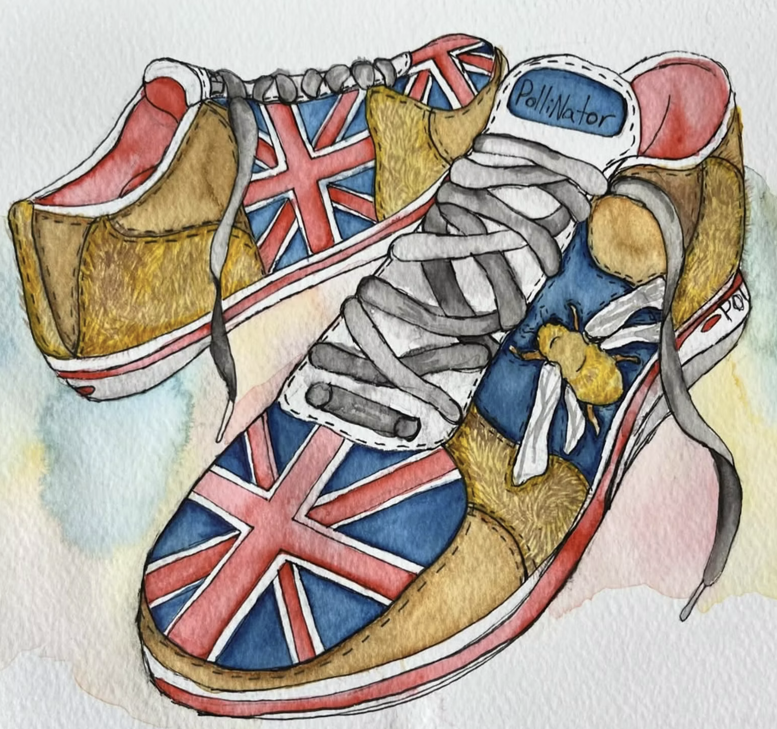 Insects into Objects - With my pick of an insect, the British Carpenter Bee, I created a pair of shoes using his intricate body designs and background information to create them. 