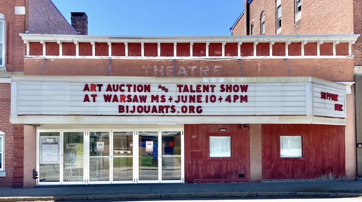 Marquee promoting the June 10 Art Auction