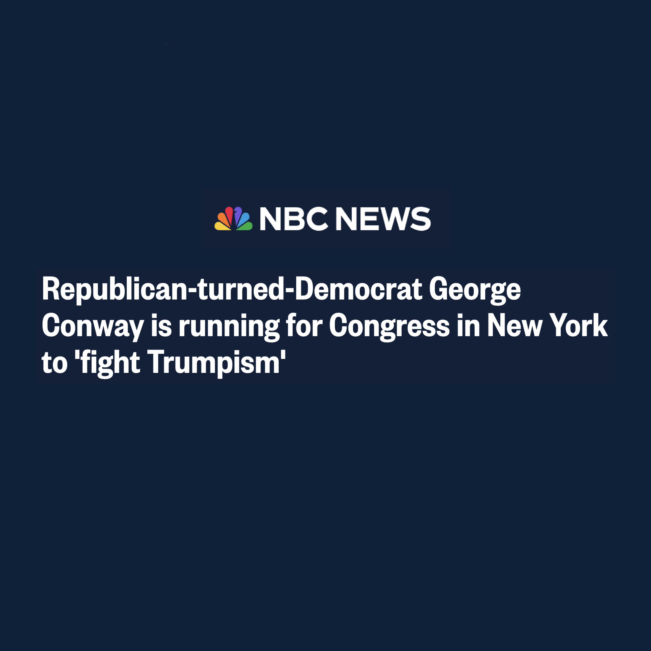 NBC News: Jami’s Statement on Conway Entering NY-12 Race