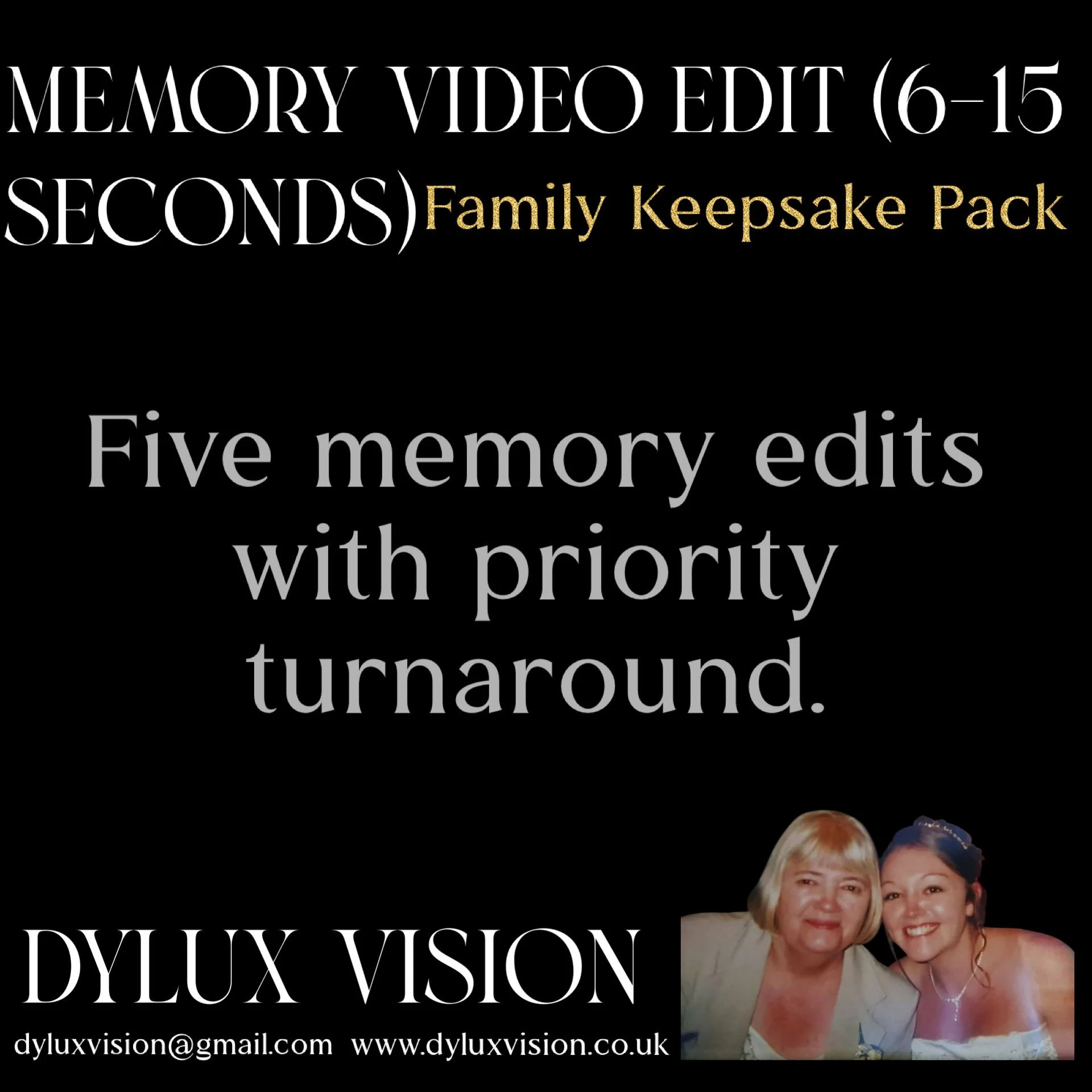 Short Memory Video Edit - Family Keepsake Pack (x5)
