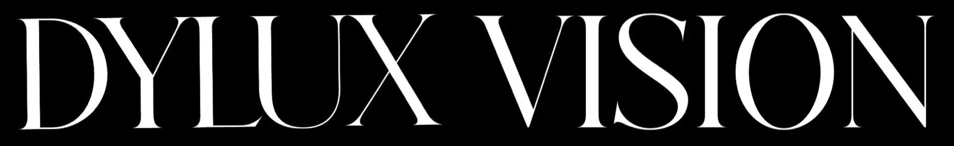 Logo with the text 'DYLUX VISION' in white uppercase letters on a black background.
