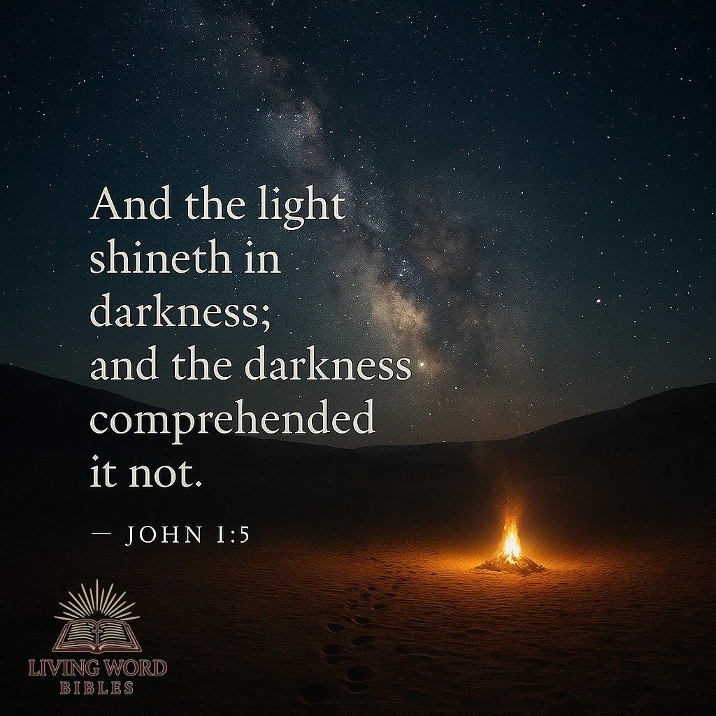 Look to Jesus&mdash;the Light no darkness can overcome.

&quot;And the light shineth in darkness; and the darkness comprehended it not.&quot;
-John 1:5

www.livingwordbibles.com

#god #godisgood #jesuschrist #jesussaves #bible #bibleverse #biblestudy