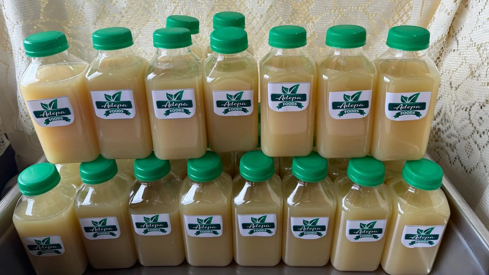 Experience the authentic taste of Africa with our homemade ginger juice. Made from fresh ginger roots and natural ingredients, it delivers a perfect balance of spice and sweetness. Refreshing, healthy, and full of flavor.