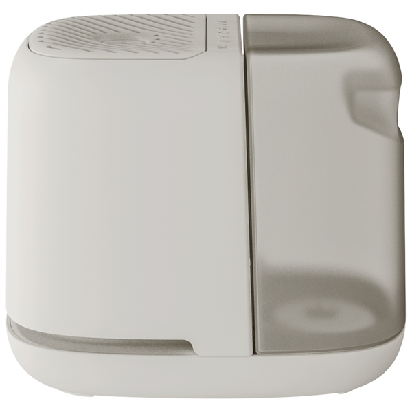Canopy humidifier in white — reduces transepidermal water loss and supports skin hydration during winter