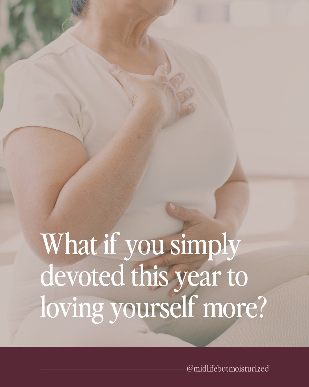 What if this was the year you stopped fixing yourself . . . and started loving yourself?⁠
⁠
Not for who you were ten years ago or who you think you &ldquo;should&rdquo; be, but for the woman you are right now.⁠
⁠
Fine lines, laugh lines, lessons and 