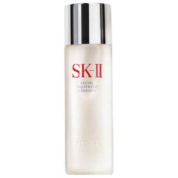 SK-II Facial Treatment Essence bottle with silver cap — PITERA essence for midlife skin longevity