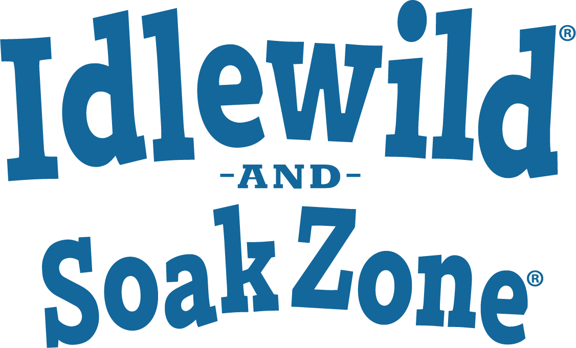 Logo with the text "Idlewild and SoakZone" in blue, stylized font.