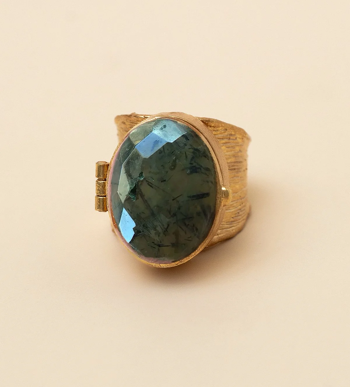 Prehnite Quartz Ring