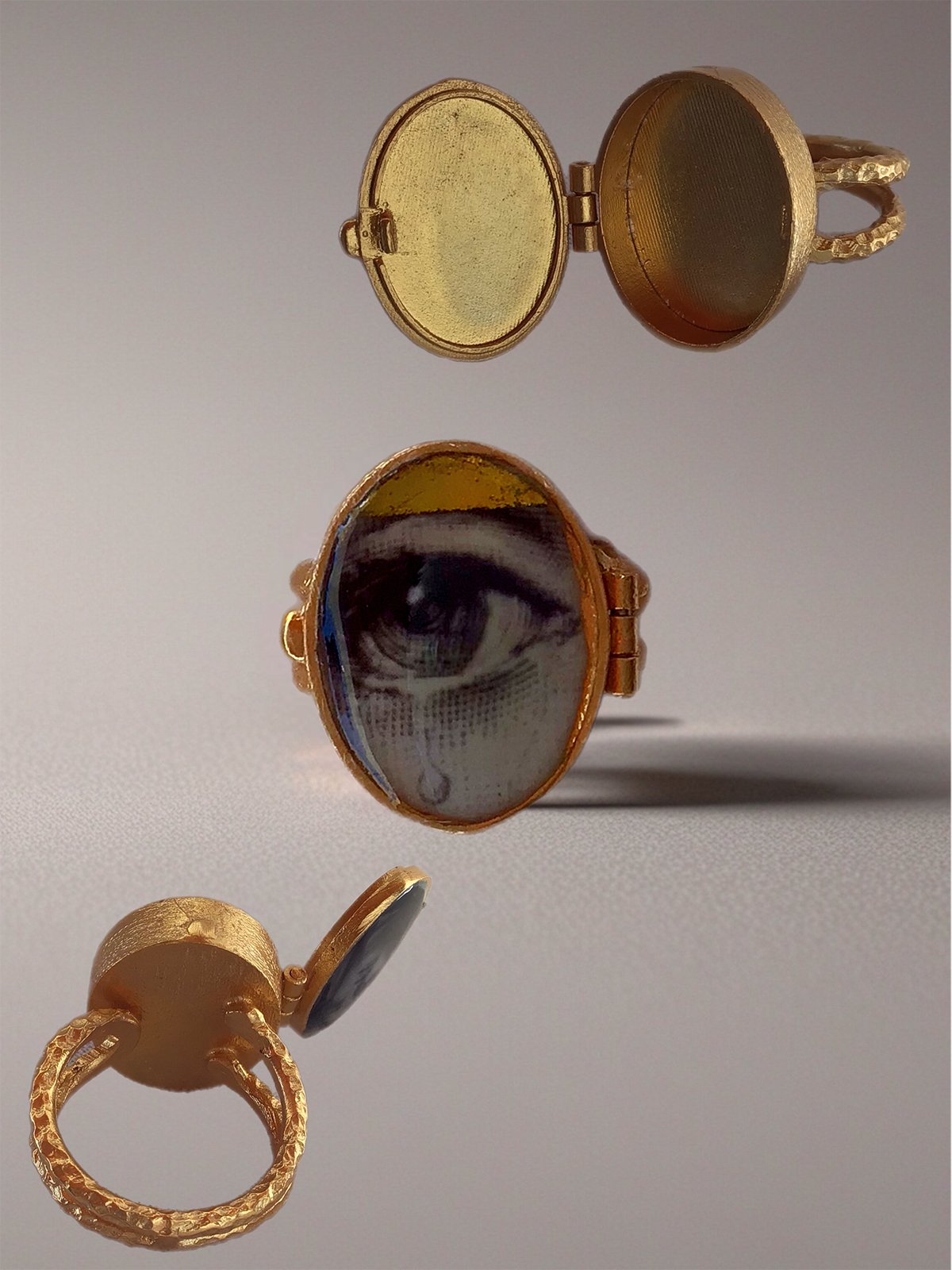 Eye locket ring