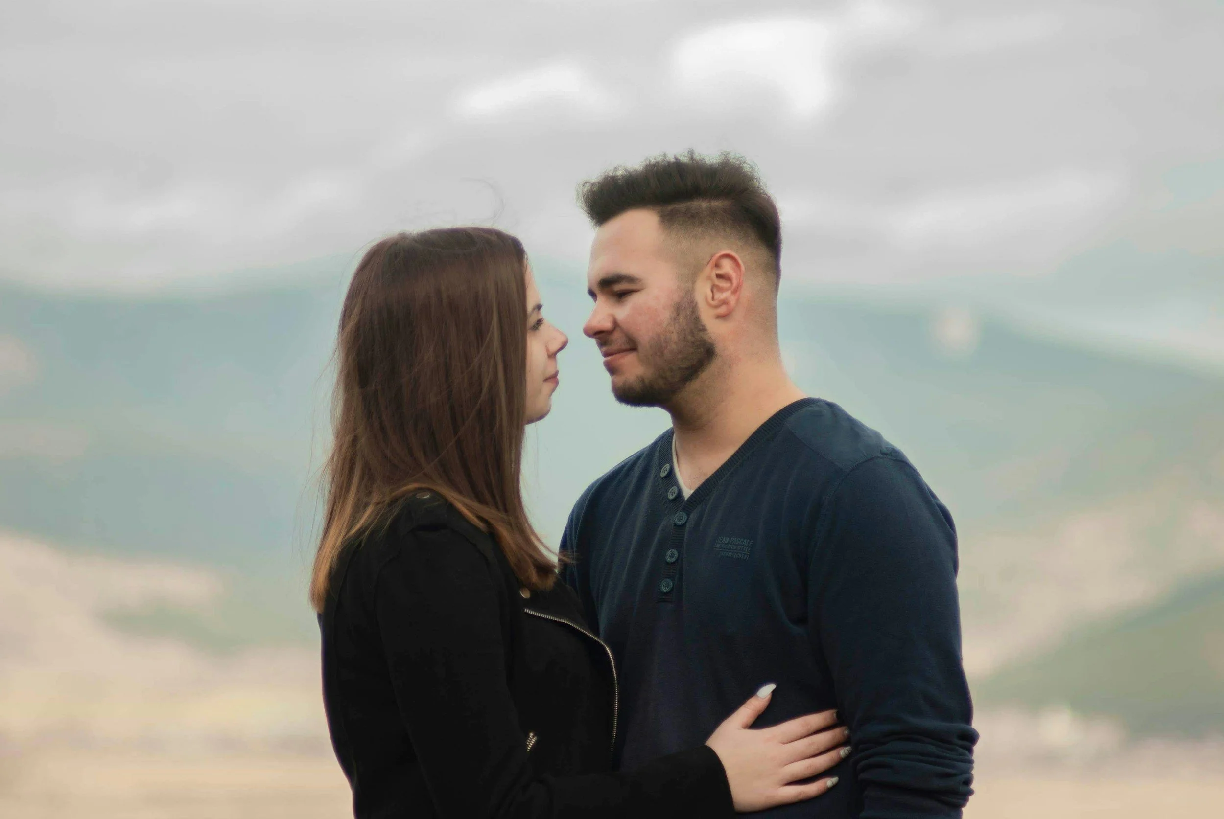 couple looking into each others eyes