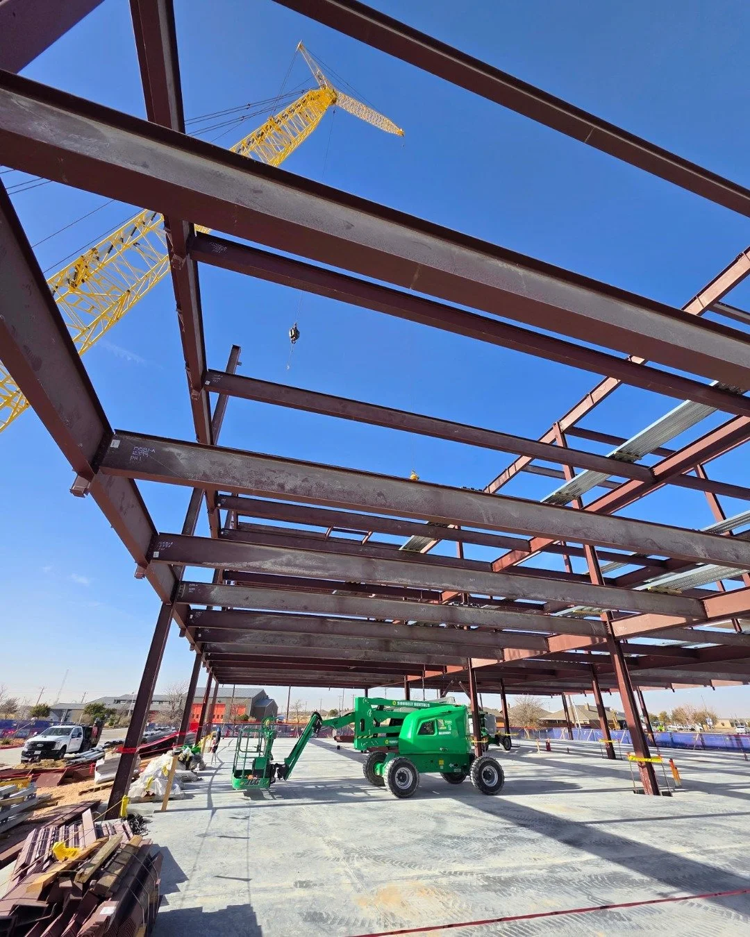 Building Three is officially taking shape in Midland. 

Steel is going up on our second building for EOG- and the third on their growing campus. There's something special about watching a project leave the ground and become real, piece by piece.

Gra