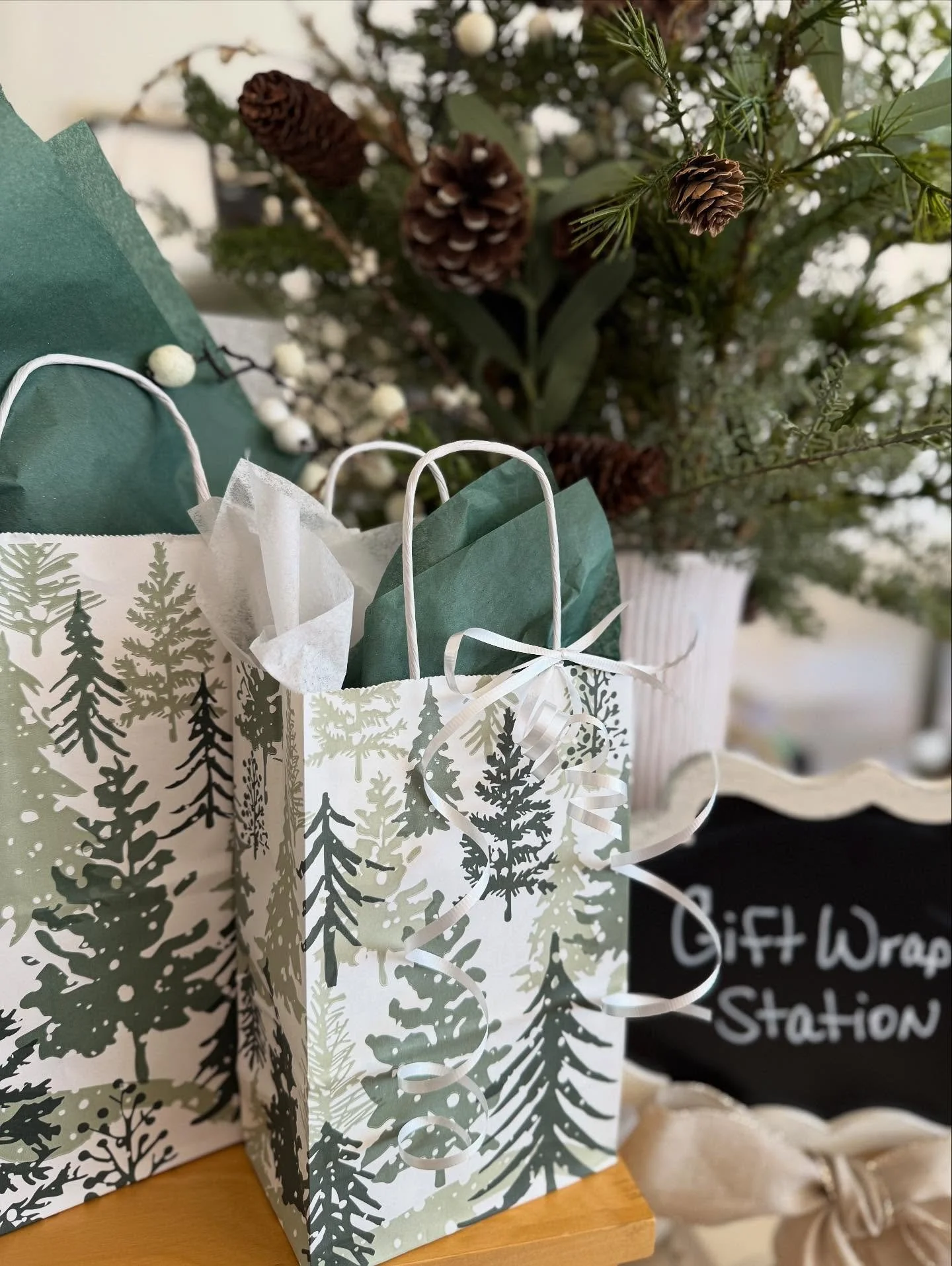 We've got you covered! Stop by the gift wrap counter in White Creek, at The Shops of LAM. 221 E Rutherford St, Landrum, SC.