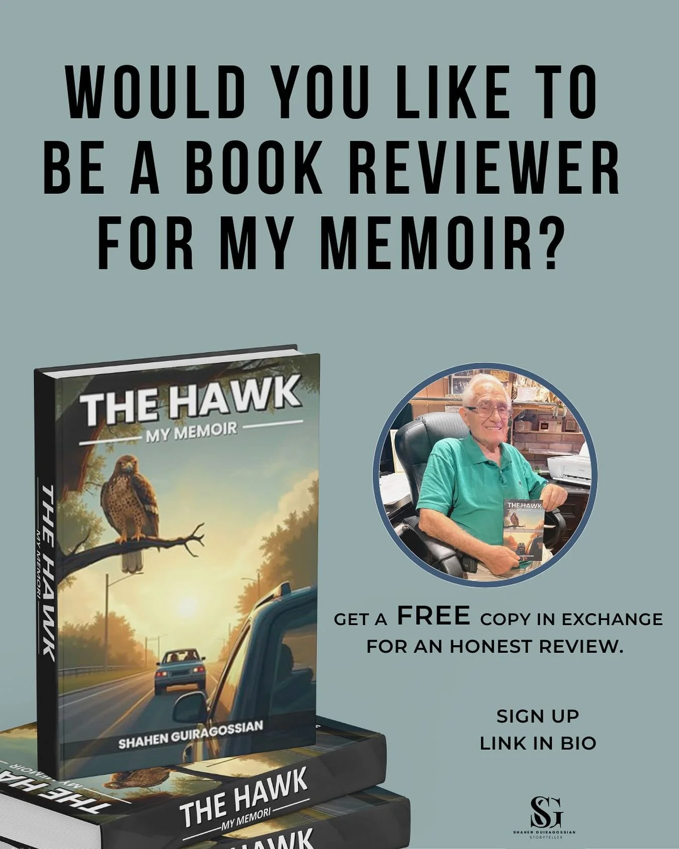 Every story needs a listener &mdash; and I&rsquo;d be honored if that listener was you.

I&rsquo;m inviting thoughtful readers to join 𝗧𝗵𝗲 𝗛𝗮𝘄𝗸 𝗥𝗲𝘃𝗶𝗲𝘄 𝗧𝗲𝗮𝗺.

You&rsquo;ll receive a free copy of 𝙏𝙝𝙚 𝙃𝙖𝙬𝙠 (choose eBook or paperb