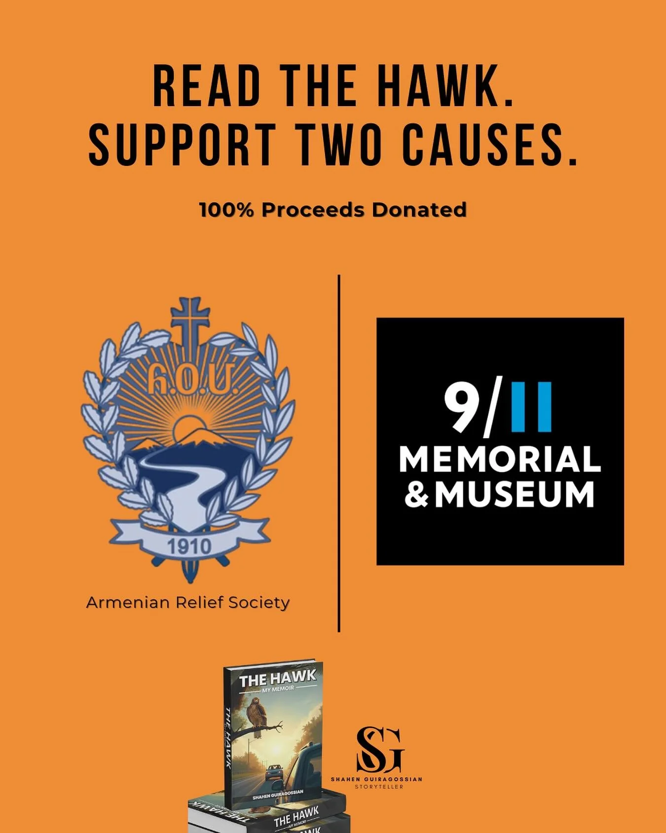 I&rsquo;ve chosen to donate 100% of the proceeds from The Hawk to two causes that are deeply personal to me &mdash; the Armenian Relief Society, which honors my family&rsquo;s heritage and the strength of our culture, and the 9/11 Memorial &amp; Muse