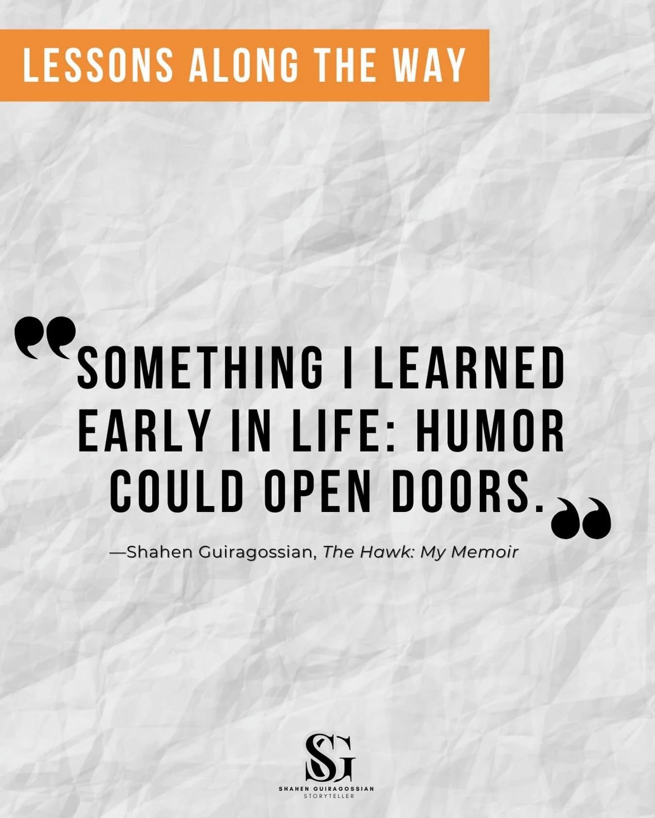 A well-timed laugh can open doors you didn&rsquo;t even know were there. I&rsquo;ve seen it happen &mdash; in restaurants, in conversations, in life.

Humor doesn&rsquo;t just lighten the mood.
It builds bridges.

#TheHawkMemoir #LessonsAlongTheWay #