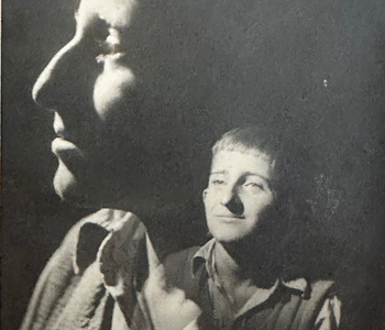 A black and white photograph of Shahen Guiragossian a young boy in both a profile picture and a smaller inset picture.
