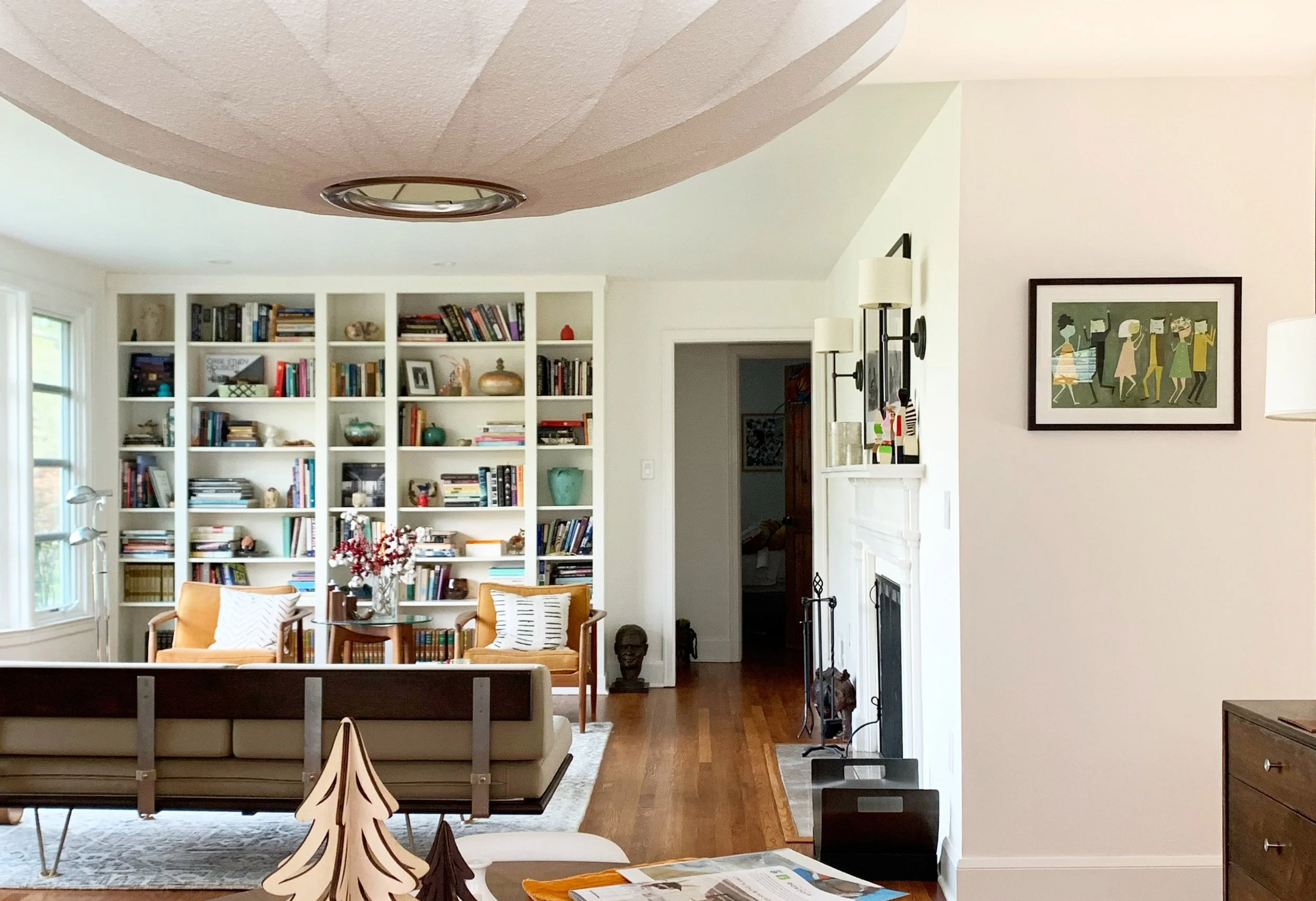 Red Oak custom built shelving.