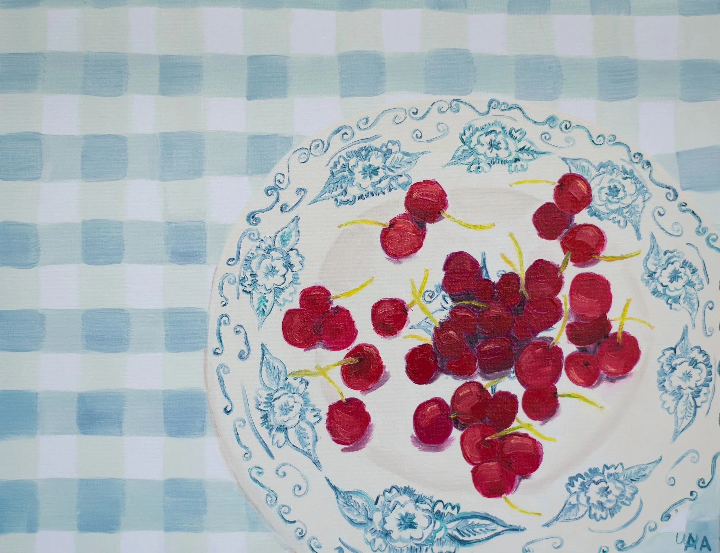 Plate of Cherries Print