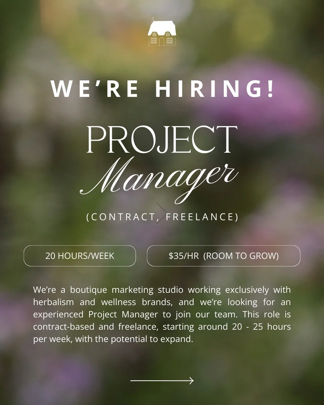 We&rsquo;re hiring a Project Manager! ✨

Herbal Content Cottage is a boutique marketing studio that supports herbal and wellness brands, and we&rsquo;re looking for an experienced PM to join our team and help keep our creative work flowing.

🌿 WHAT 