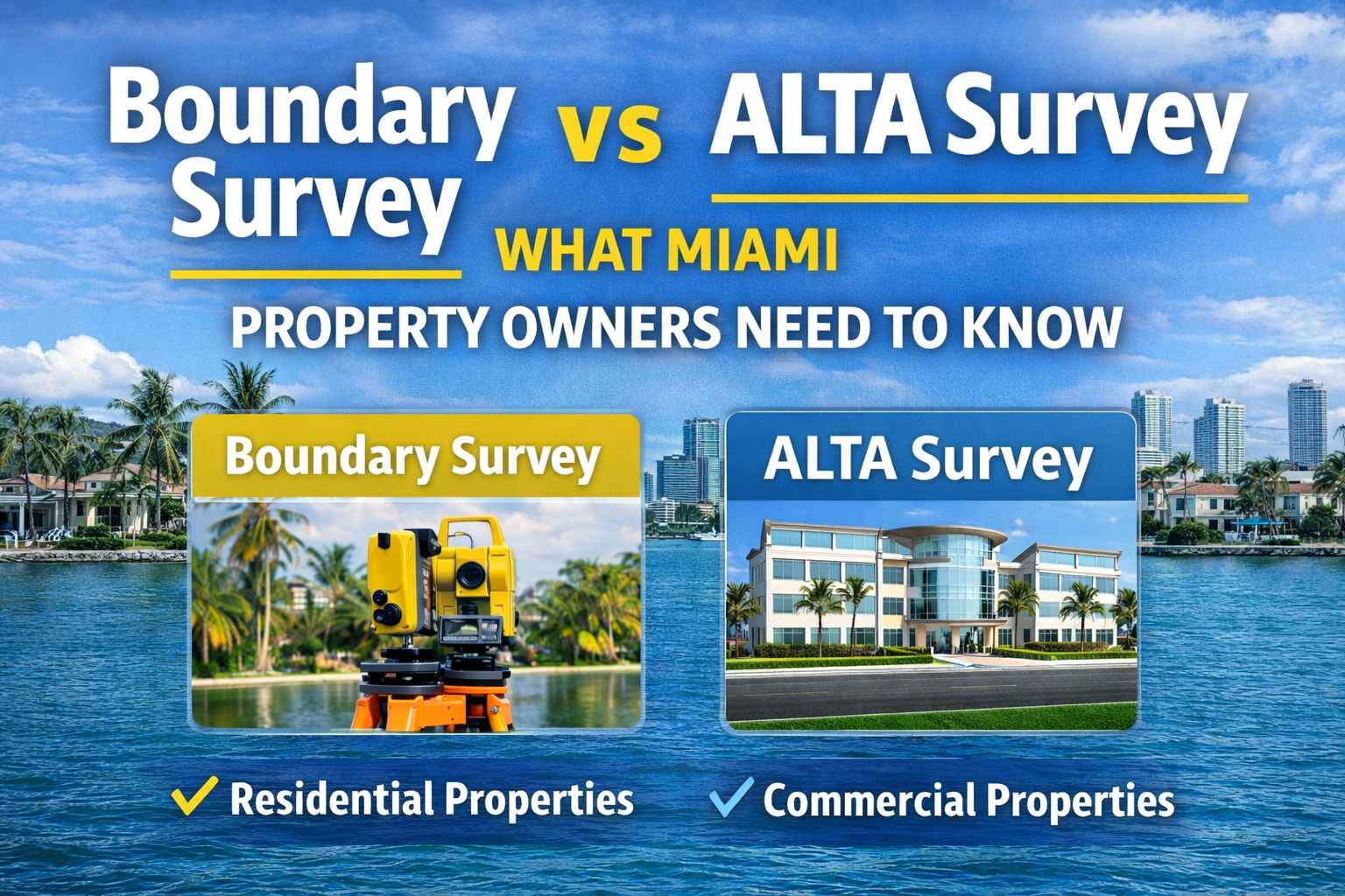 Boundary Survey vs ALTA Survey in Miami: Which One Do You Need?
