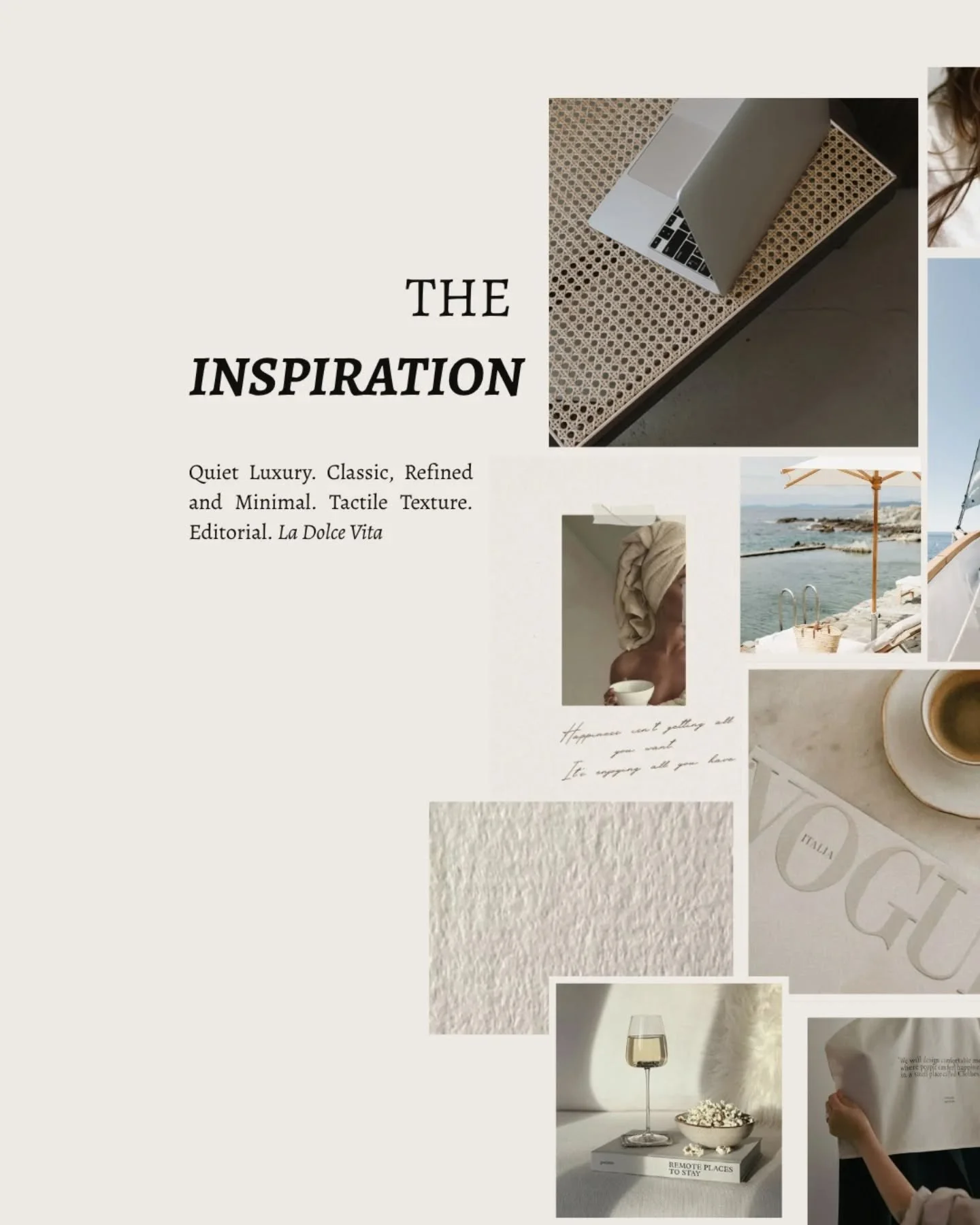 Why rebrand? Because details matter. My refreshed identity was born from a desire to align my visuals with the clients I serve ---- visionaries and creatives who value refinement, clarity and lasting impact. 

Every font, hue and texture was chosen t