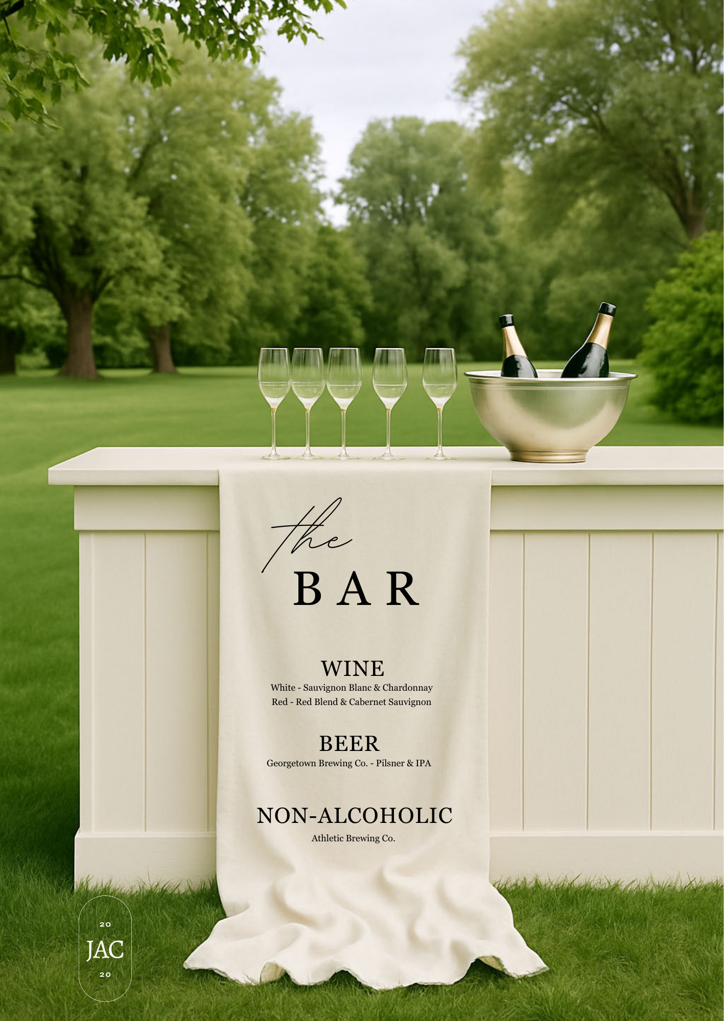 Modern Minimalist Fabric Bar Sign