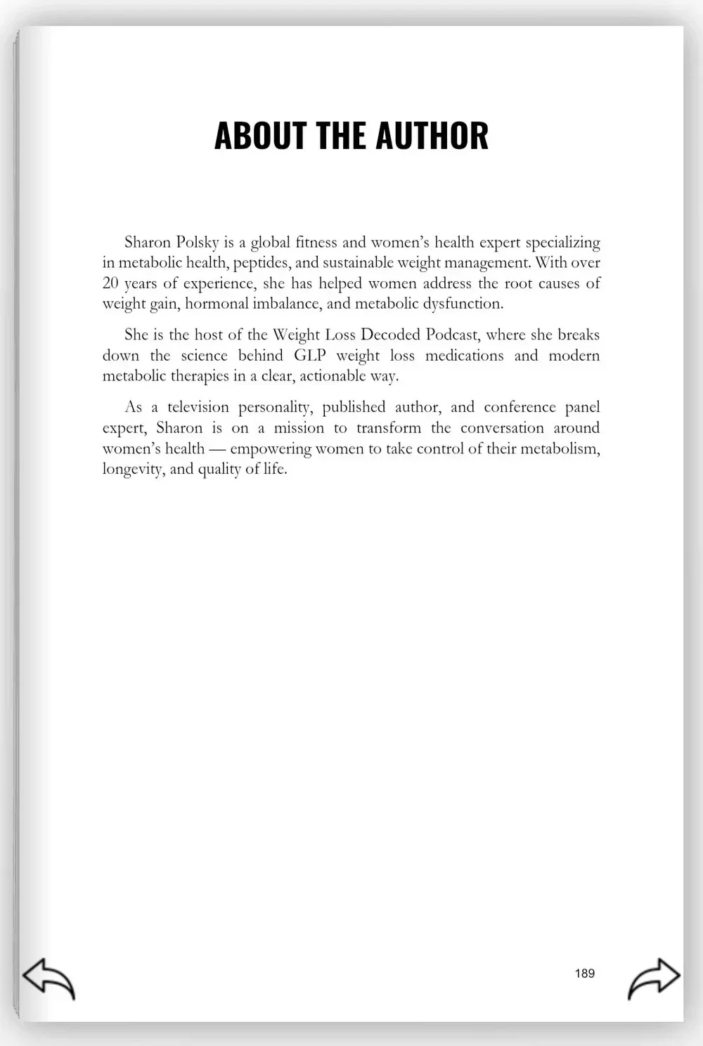 About the Author of Weight Loss Decoded Sharon Polsky