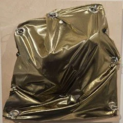 Untitled. Metallic assemblage on wood, 12'' x 9''