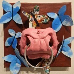 Untitled. mixed media assemblage on canvas, 8'' x 8''