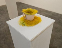 Untitled. fox fur and leather, 7'' x 7''