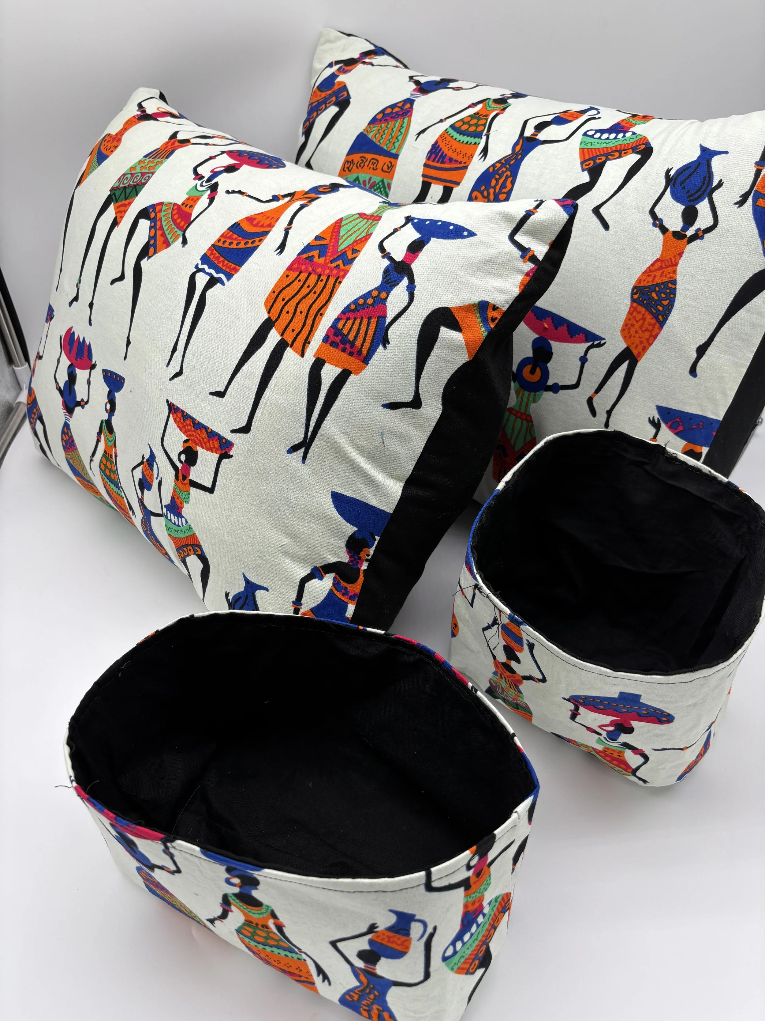 African Rhythm Throw Pillow Inserts & Accessories (Black BG)