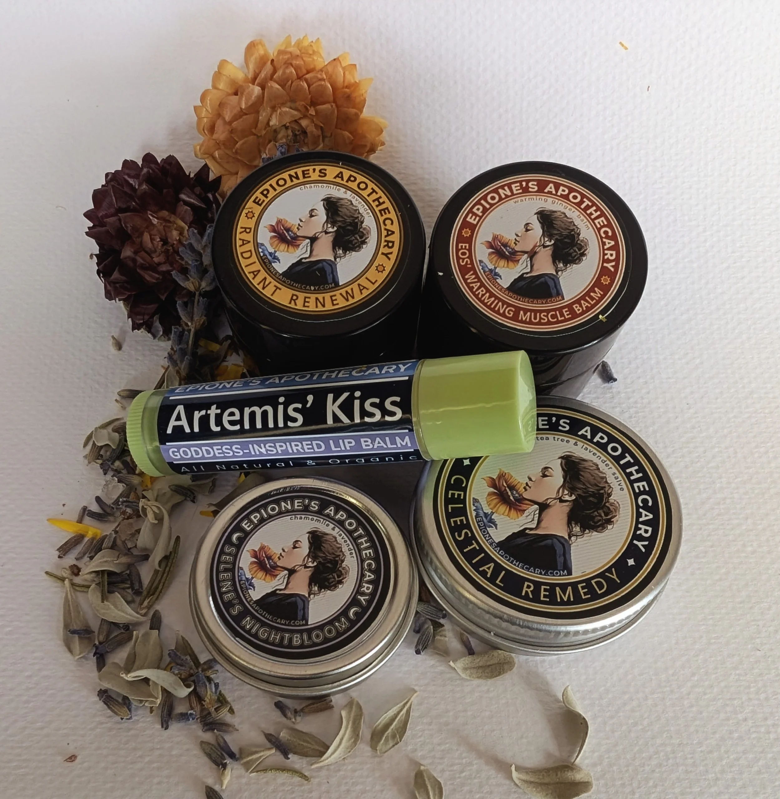 Sample Epione's Apothecary customer favorites & wholesale offerings $50 