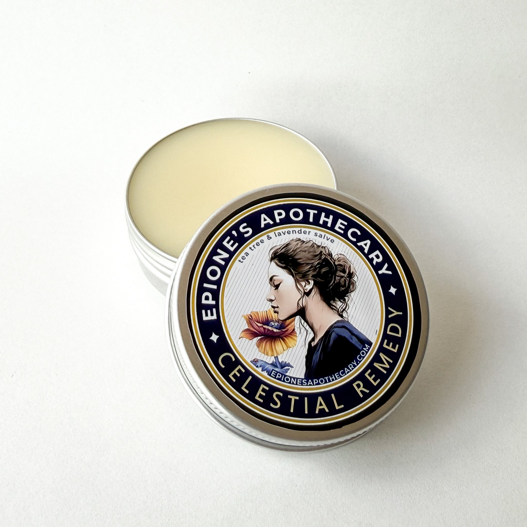 Epione's Celestial Remedy Salve
1/4 oz: $10
1/2 oz: $13
1 oz: $17