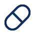 A navy blue capsule pill.