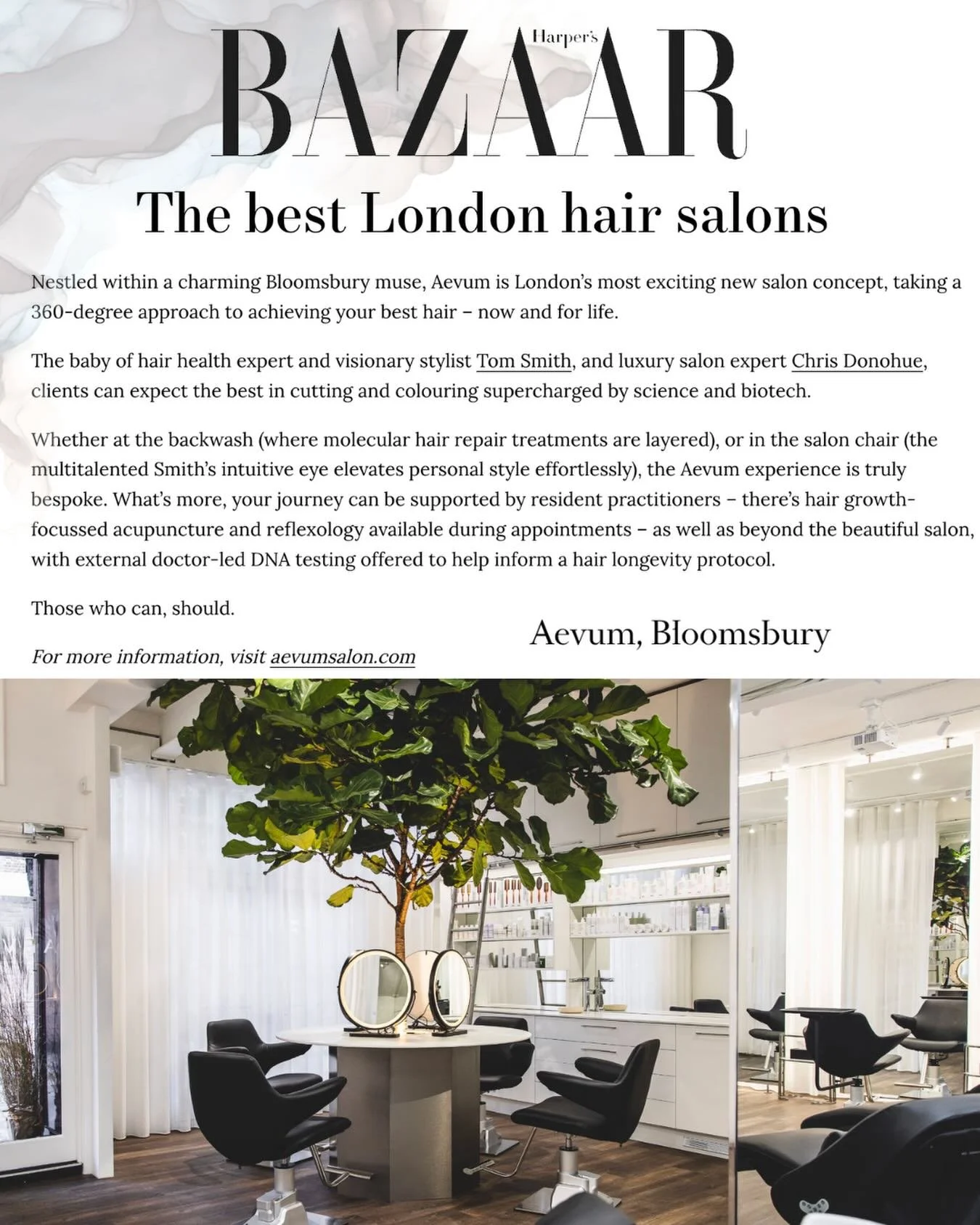 International hair visionary @tomsmithhd and luxury salon expert @chrisdonohuehair have opened a stunning new salon AEVUM in the heart of Bloomsbury. Together they have created a future facing concept, reframing what a luxury salon ought to be.

For 