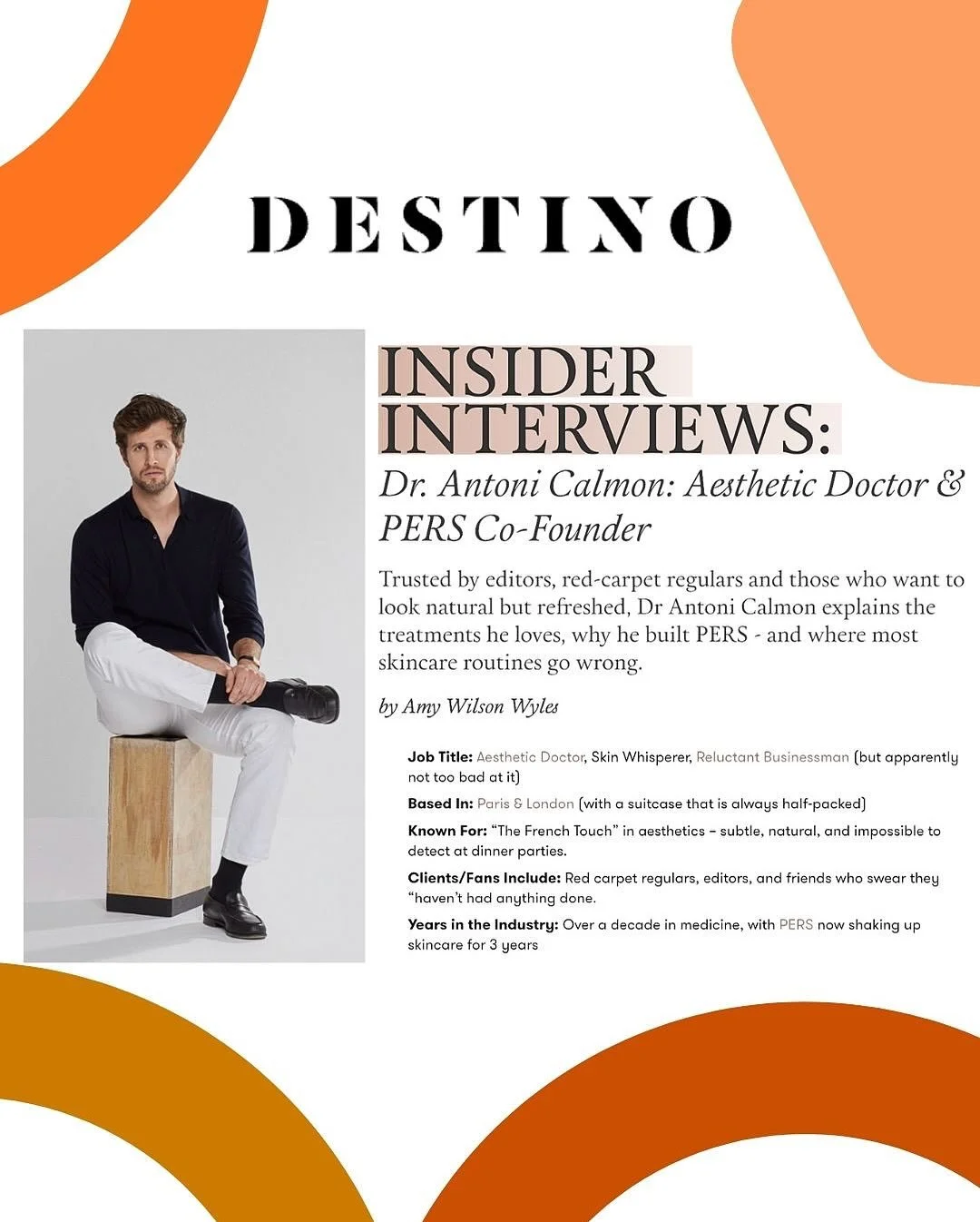 An inside look at aesthetic medicine, and the French approach to effective skincare done right ✨

This interview with Dr. Antoni Calmon &mdash; aesthetic doctor and co-founder of PERS &mdash; dives into his philosophy of natural results, simplified s