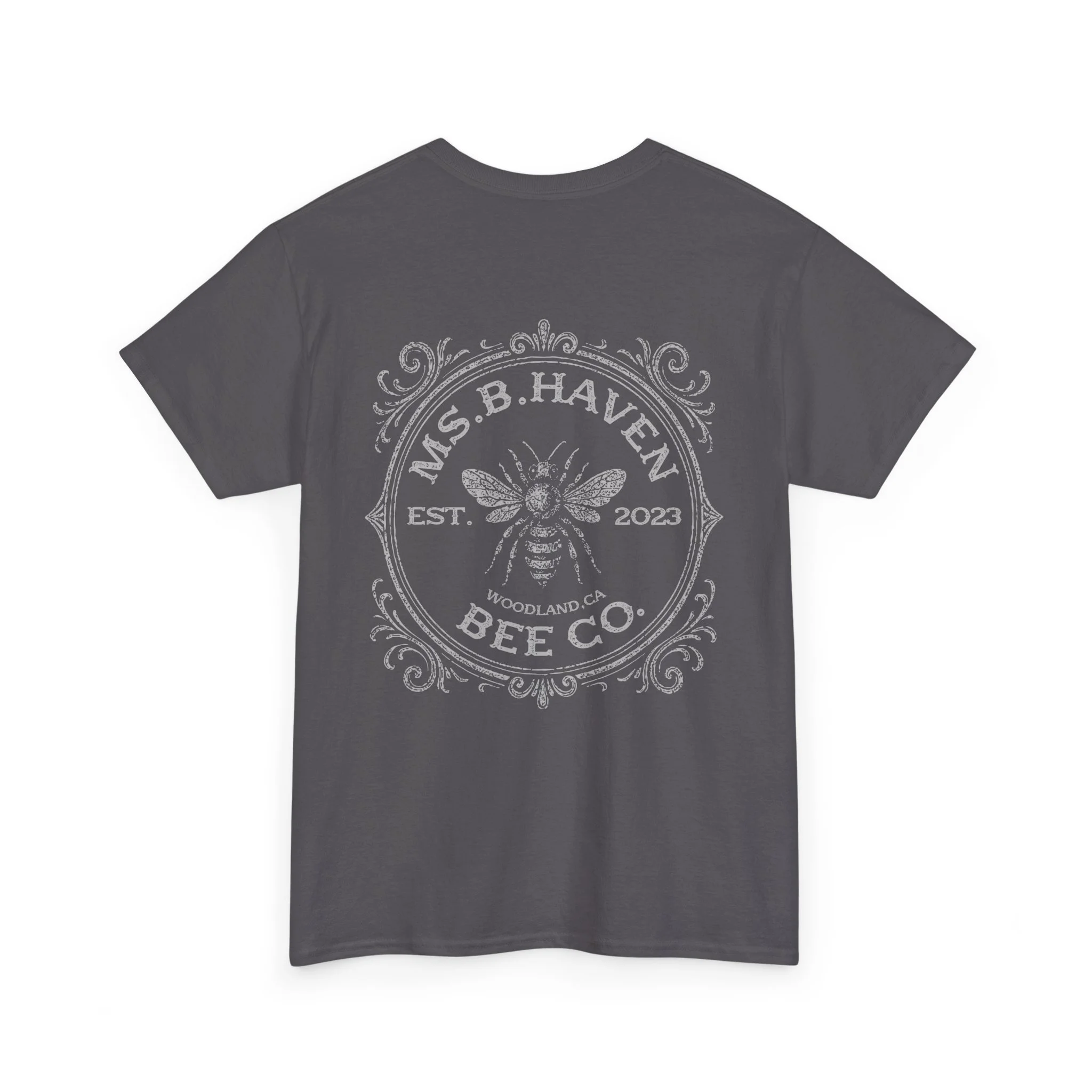 Bee Co. Unisex Heavy Cotton Tee (Black & Grey)