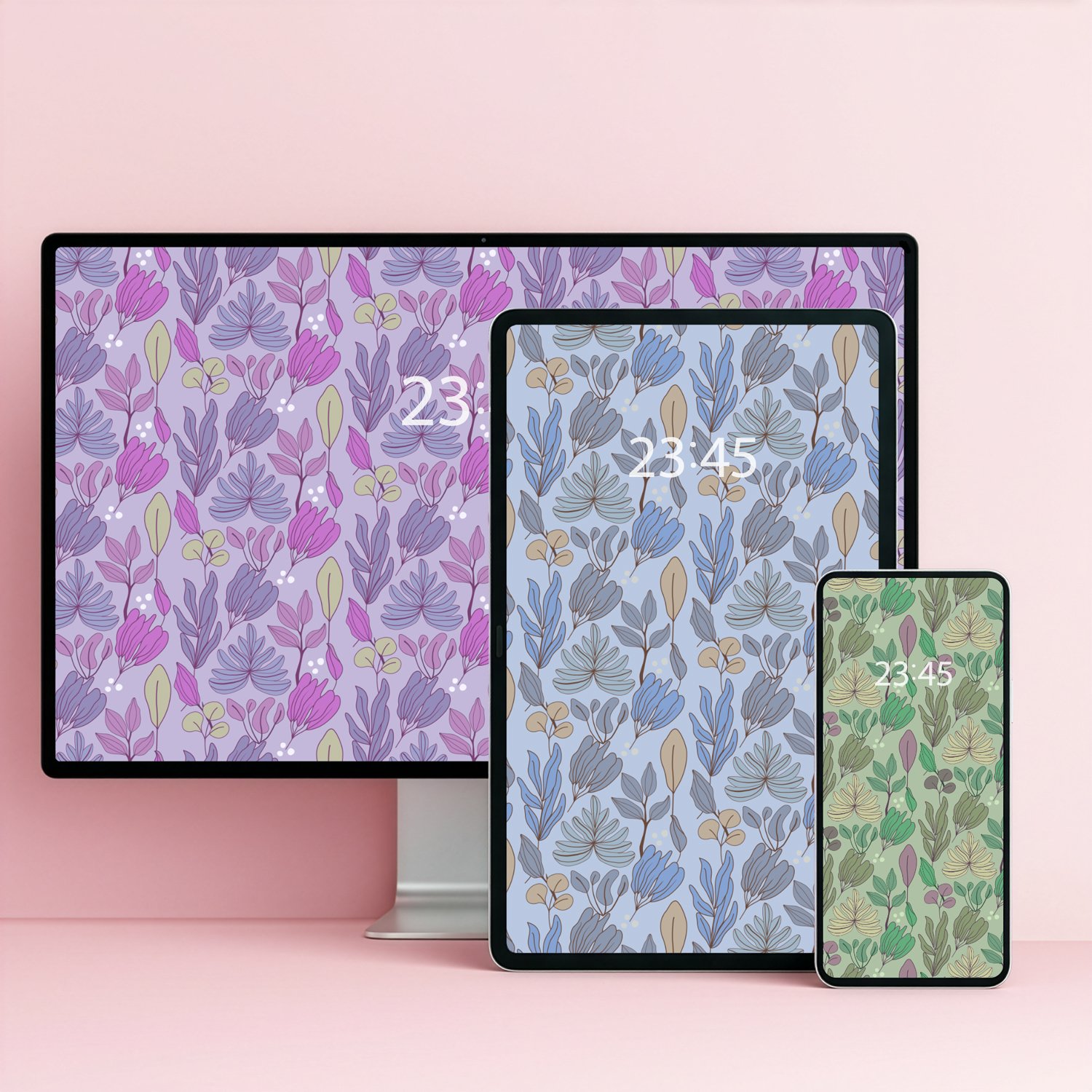 Wallpaper Relax Flores - 3 Colores | Desktop, iPad & iPhone